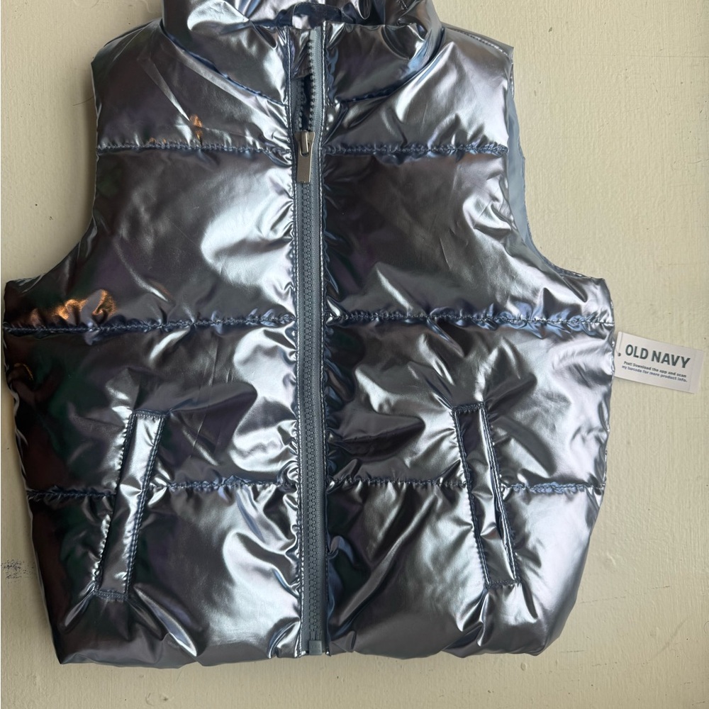 Old Navy Silver Puffer Vest